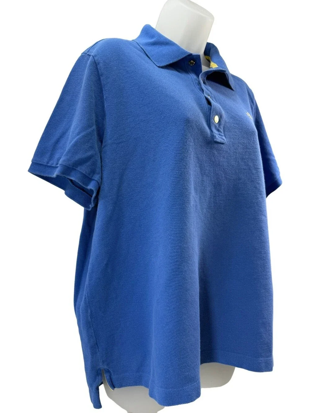 LRL Lauren Ralph Lauren Blue Polo Shirt w/ Gold Buttons Womens Size 1X XL Cotton